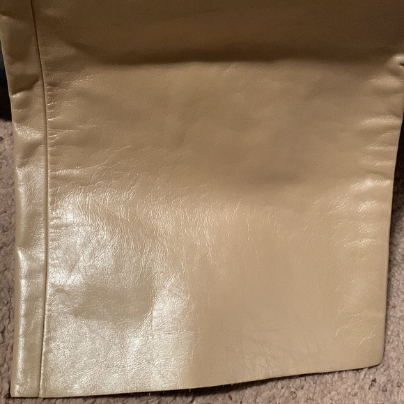 BNWOT 100% Leather fully lined Leather Pants, Size 14, beige color, no pockets. - Picture 4 of 16